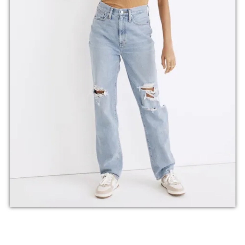 MADEWELL Baggy Straight Jeans in Earlhurst Wash: Ripped Edition nd550 - Picture 1 of 11